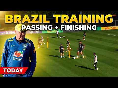 🔰 📢Brazil National Team Training Today / Passing + Finishing Drills