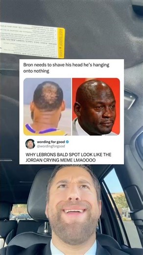 Why does LeBron Bald spot look like Jordan's crying meme?