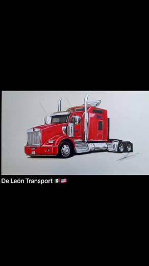 Kenworth T800 Studio Sleeper Drawing | Trailer Art Inspiration