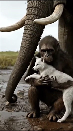 The Australopithecus rescues a wolf cub from a river | The First Human