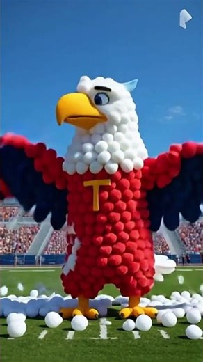 “Giant Foam Ball Eagle 🦅💥 Epic Cartoon Transformation! #animalshorts #3danimation #shorts #viral