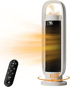 Sothing Space Heater Humidifier Combo - Planet 4-in-1 Electric Heater and Fan Combo, Humidifier with Flame Light, Voice Control, Oscillating Space Heaters for Indoor Use, Sleep Mode for Bedroom Office