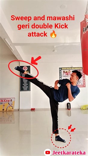 Sweep kick & mawashi geri kick #shortvideo #martialarts #training #tutorial #shorts #india #sports