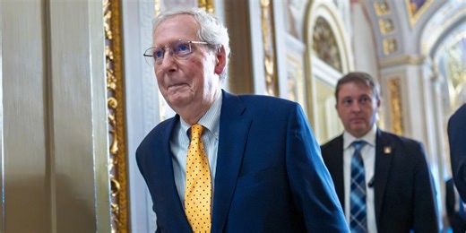 Sen. Mitch McConnell falls at the Capitol as he was walking to the Senate floor