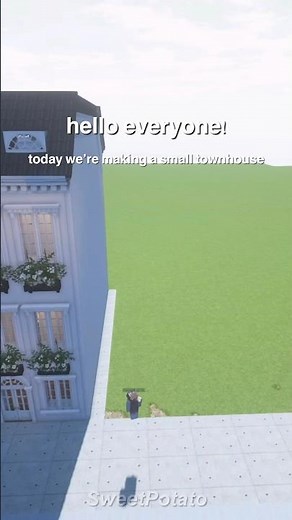 Building A Small White Townhouse - aesthetic Minecraft speed build