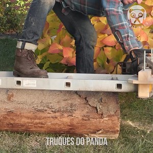 2.1M views · 4.6K reactions | Corte grandes toras de madeira com motosserra modificada | Truques do Panda | Facebook