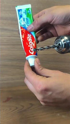 The toothpaste drill hack nobody told you! 🤫 #tooltips