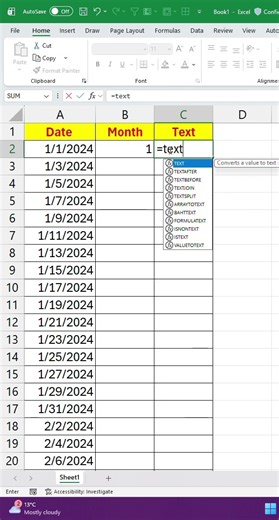 #excel MONTH
