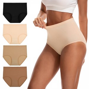 INNERSY Women's Cotton Underwear Super High Waisted Breathable Briefs 4-Pack(L,Natural Style) - Walmart.com