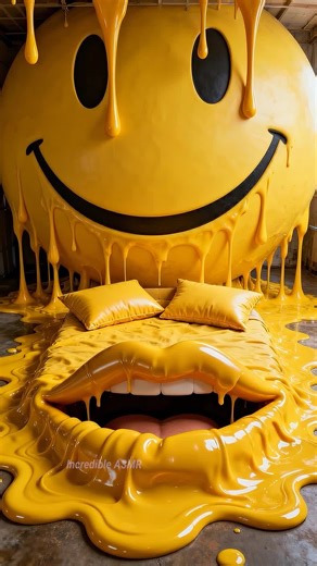 Dripping dreams or melting comfort tonight? 😴💛🫠 Would you sleep deeper on clouds, candy, or smiles? ☁️🍬😌 #ASMRbed #DreamcoreVibes #SleepTok #Viral2026 #USATrendså