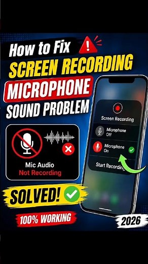 How to Fix Screen Recording Microphone Sound Problem | Mic Audio Not Recording (2026) #ScreenRecordi