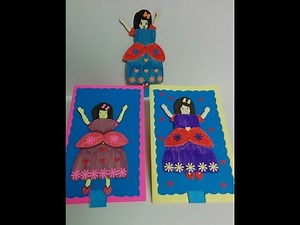 Art and Craft: How to make interactive princess/ peek a boo princess card