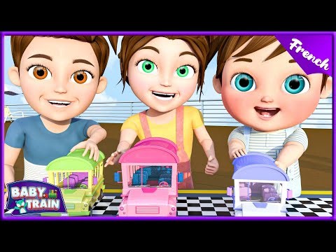 Dix petits bus🚍+|Roues sur les chansons du BUS ! -Comptines pour enfants | Baby Train
