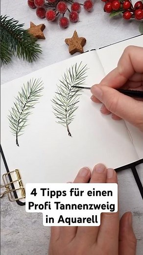 Mit diesen 4 Tipps gelingen dir Tannenzweige in Aquarell