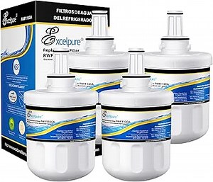 EXCELPURE DA29-00003G Replacement for Samsung HAFCU1,RSG257AARS,DA29-00003F, RF267AERS, HDX FMS-1, RF26XAERS, RF267ABRS, RFG237AARS, RFG238AARS, HAFIN2/EXP, RF263AEBP, Refrigerator Water Filter,4PACK