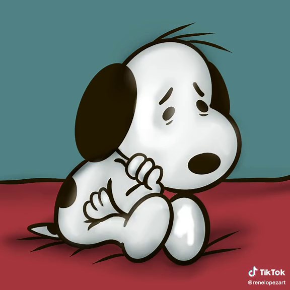 Sad snoopy #snoopy #sad #sadness #depression @renelopezillustrator #peanuts #deepthoughts #timelapse #inspiration #art