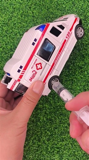 tiny orange toy car injection funny video #shorts #car #toys #救急車