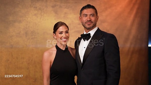 Rebecca Mason and Rav Wilding pose in the studio during the NTA's...
