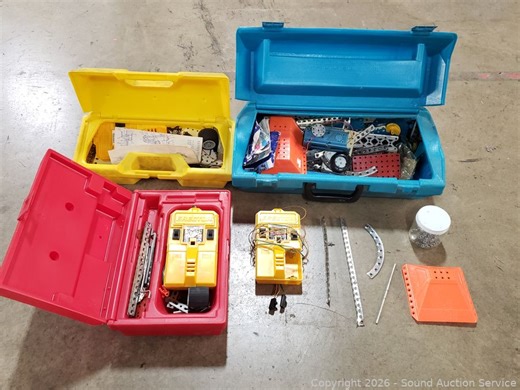 3 Vintage Electric Erector Sets