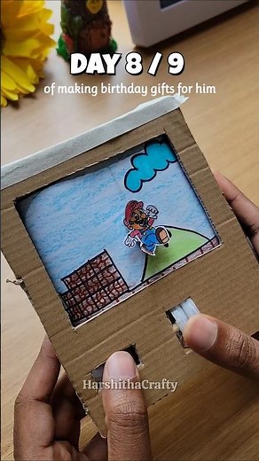 Day 8/9: How to make Super Mario Game from cardboard #giftforhim #diygifts #supermariogame