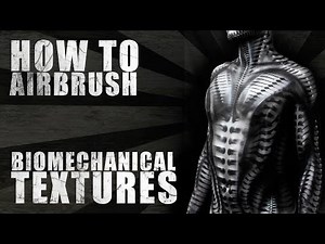 How to Airbrush Body Paint Biomechanical Stencils