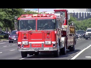 (Timberwolf Siren) Torrance Fire Dept. Truck 96 & Rescue 94