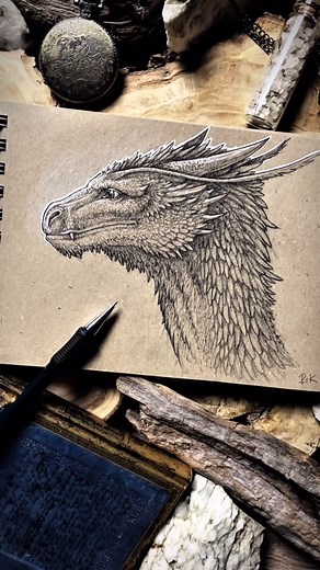 Mikel Rekondo • Creature & Dragon Art on Instagram: "Drawing iconic dragons in my style, today Saphira from Eragon. Comment which dragon you’d like to see, the one with more likes goes next!🔥 Good one! I was a huge fan of Eragon as a kid (even the movie, hahaha). Saphira is a wonderful dragon, but I’m not a big fan of her official interpretations… So I tried to blend the book version with the movie design while adding my own touch, and this is the result! Let me know what you think about it! 🙌