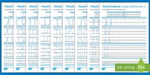 Pencil Control Loops And Curves Workbook