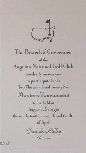 A look at the details of a Masters invitation.