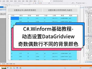 C#.Winform基础教程-动态设置DataGridview奇数偶数行不同的背景颜色