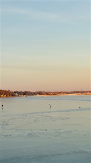✨ Talk about a beautiful skating rink! These two took full advantage of the ice at sunset—lots of laughs, big smiles, and pure winter fun on the ice ⛸️❄️🌅💙 #okoboji #vacationokoboji #iceskating #westlakeokoboji | Picks Lakeshore Resort