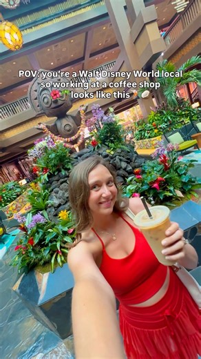 Writing my book at Disney World & drinking a coconut latte from the Polynesian Resort! #disneyworld