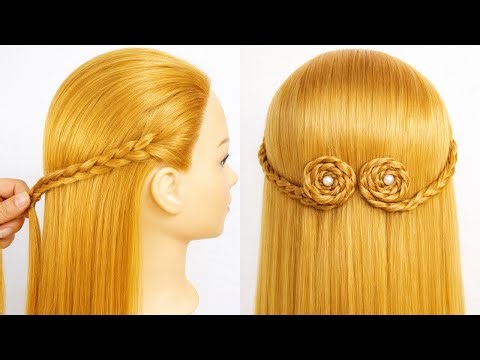 Cute Rose Braid Hairstyle for Girls 🌹 Easy Half Up Hairstyle Tutorial | School & Party Look