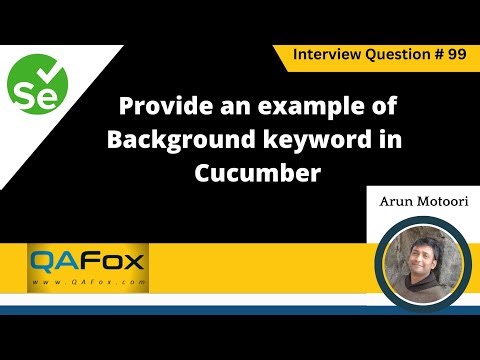 Provide an example of Background keyword in Cucumber (Selenium Interview Question #99)