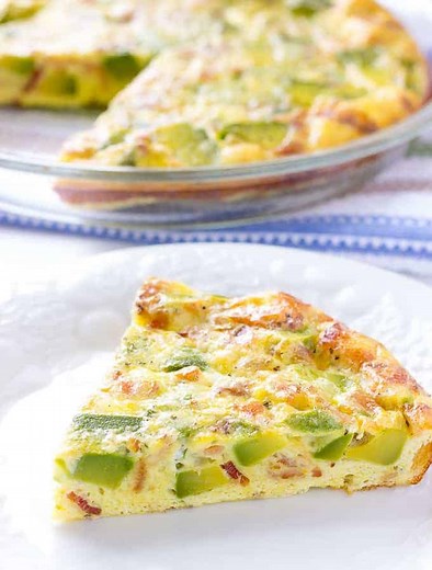 Avocado Bacon Crustless Quiche - The Wholesome Dish