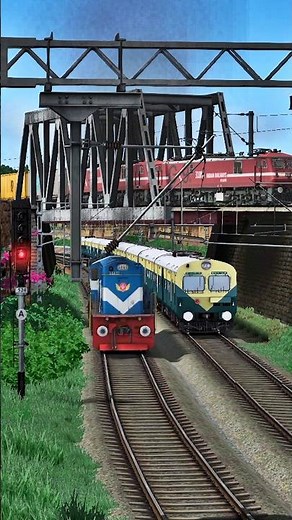 Train Simulator, Fast Crossing MEMU Passenger Train, WDM3D Loco & Freight train, #train #traingame