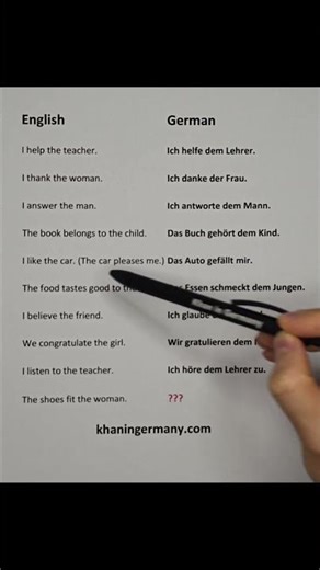 German Language Use Of The Dative Case