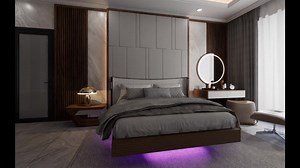 Queen Floating Bed Frame With LED Lighting Plans (digital) - Etsy