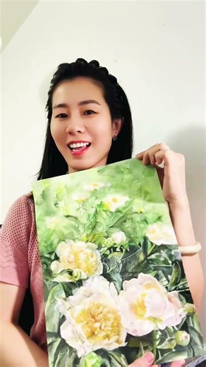 Bloom Through Silence | Peaceful Watercolor Painting / Vẽ hoa mẫu đơn màu nước