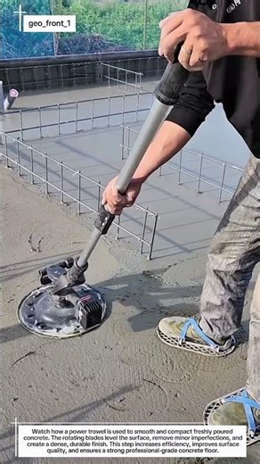Power Trowel Finishing on Fresh Concrete | Satisfying Smooth Floor Process