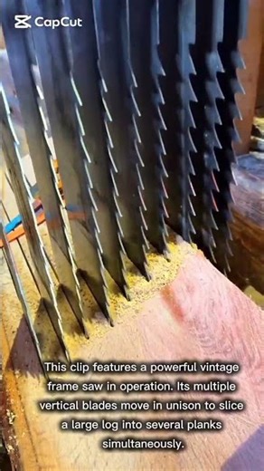 Antique Industrial Multi-Blade Frame Saw
