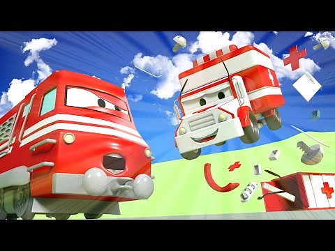 Amber The Ambulance helps the Dump Truck - Troy The Train in Car City 🚄 l Cartoons for Children