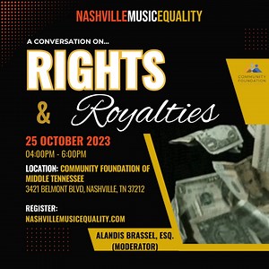Nashville! Learn about music rights and royalties from leading industry experts, including our very own Marc Rucker on Wednesday (10/25). RSVP with Nashville Music Equality 👇: https://bit.ly/3SbAgSZ | SoundExchange
