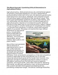 Agricultural Ethics Worksheet for SubPlan & Homework