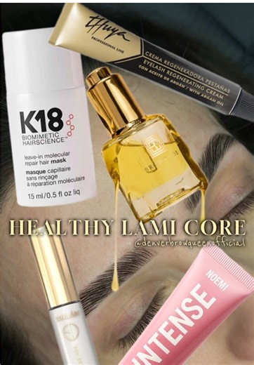 🌟keeping your lami healthy 101💫 @K18 Hair molecular repair mask for lightweight bond repair ! @Brow Code Brow Gold Oil to deeply condition the brows ! @Browdaddy brow styling aftercare gel to nourish brows while styling ! @Thuya Professional regenerating cream to seal the cuticle and lock in moisture. My favorite step 3 ! @noemiprofessional.us Intense step 1.5 to hydrate strengthen while the cuticle is open ! #browartist #broweducation #browlamination #soloesthetician #brows