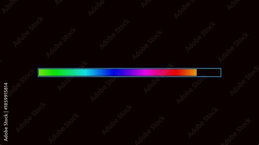 Progressbar animation for a professional video cutter software during video editing session showing colorful progress indicator