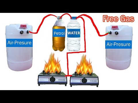 How to make Free Lpg Gas at home | 1petrol Vs 1Water | Amazing idea to use free gas from garbage.