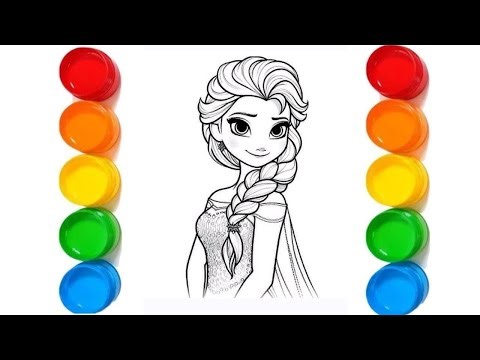 How to Draw Elsa from Disney Frozen | Beautiful Princess Drawing for Kids Step by Step | Frozen Elsa