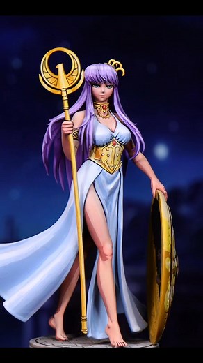 Athena - Celshade Resin 3d printed Figure Cellshade style painted with Green Stuff World acrylic paints 🎨 #miniaturepainting #3DPrinting #athena #celshade #saintseiya | Bicéfalo Art Studio
