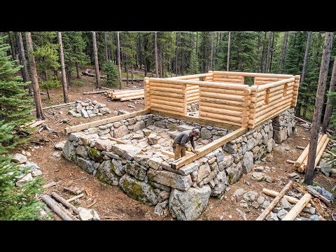 Log Cabin Build Ep.1 — Laying Giant Boulder Footings for an Unbreakable Foundation